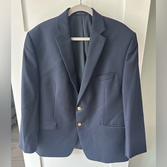 Ralph Lauren Gold Buttons Blazer Men 44S Navy Wool Sport Coat Jacket Equestrian - Picture 1 of 5